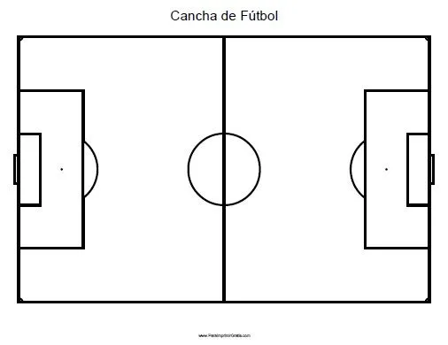 Cancha de futbol con sus medidas para colorear - Imagui