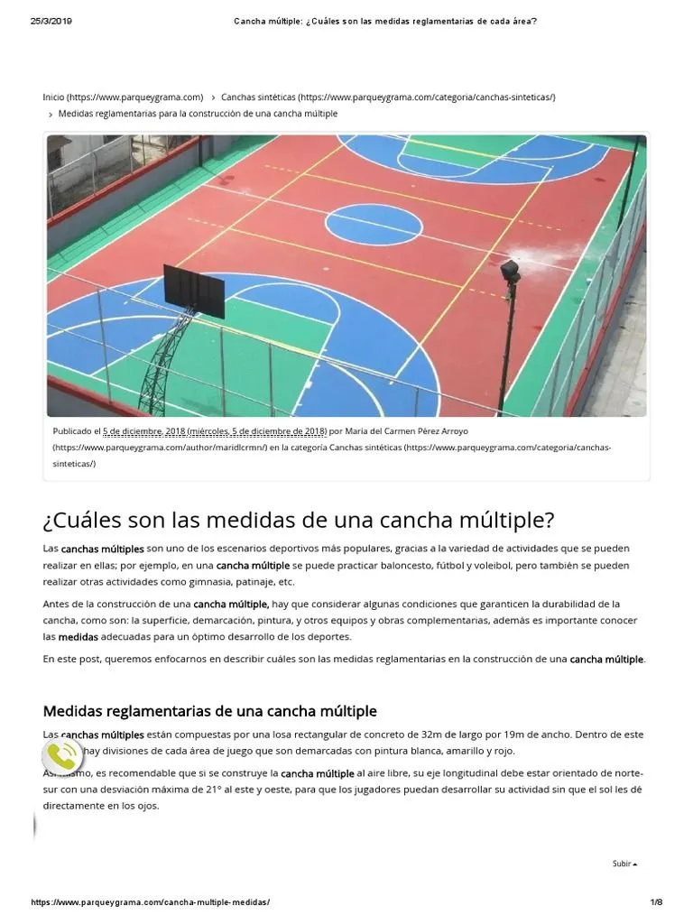 Cancha Múltiple - ¿Cuáles Son Las Medidas Reglamentarias de Cada Área - PDF | PDF | Vóleibol | Deportes Cancha Múltiple - ¿Cuáles Son Las Medidas Reglamentarias de Cada Área - PDF | PDF | Vóleibol | Deportes