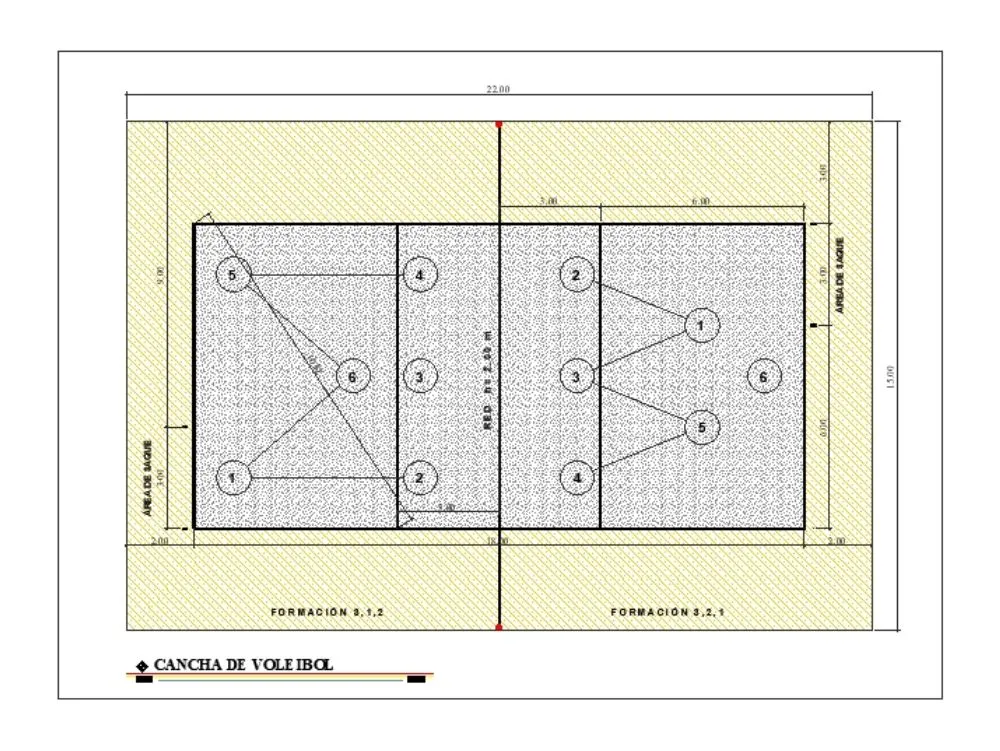 Cancha de voleibol. en AutoCAD | Descargar CAD gratis (228.64 KB) | Bibliocad Cancha de voleibol. en AutoCAD | Descargar CAD gratis (228.64 KB) | Bibliocad