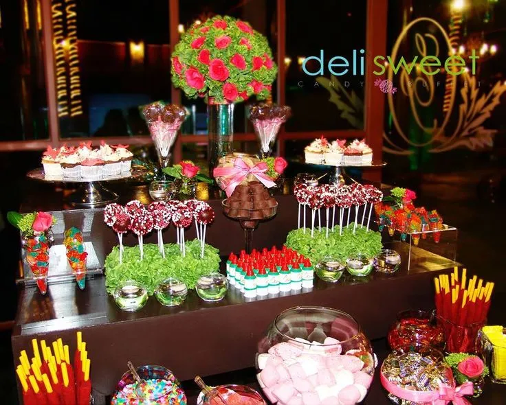 Candy bar para XV Años, barra de dulces, mesa de dulces www ...