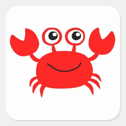 Cangrejo rojo feliz del dibujo animado pegatinas cuadradas | Zazzle Cangrejo rojo feliz del dibujo animado pegatinas cuadradas | Zazzle