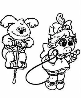 Canguro y Salta cuerdas de Muppets Babies para colorear Canguro y Salta cuerdas de Muppets Babies para colorear