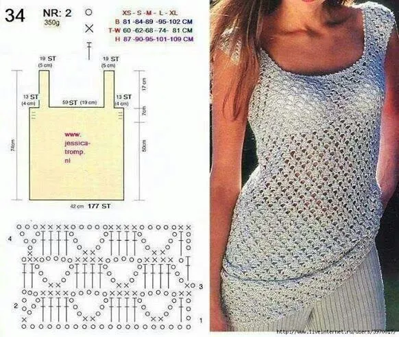 Canotta | Crochet - Tops | Pinterest