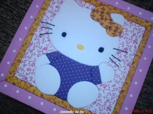 Cantinho da Juliana: Patchwork no isopor personalizado da Hello Kitty Cantinho da Juliana: Patchwork no isopor personalizado da Hello Kitty