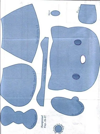 Cantinho Vila da Arte: Molde Hello Kitty de feltro