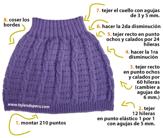 Capa campana con trenzas - Tejiendo Perú