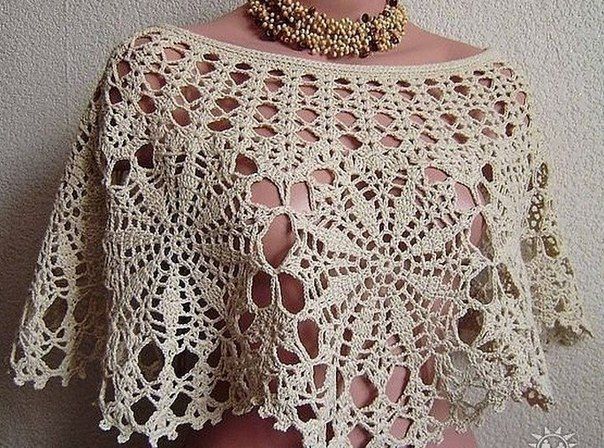 Capa En Ganchillo en Pinterest | Chales De Encaje, Chal De ...