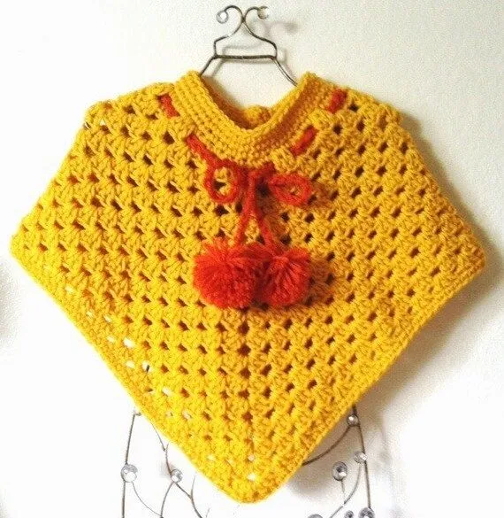 Capa para niña tejida a gancho por tHatsCozy en Etsy Capa para niña tejida a gancho por tHatsCozy en Etsy