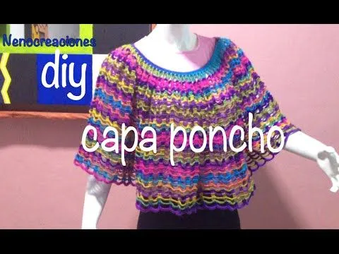 Capa Poncho Fácil y Rápido #Ganchillo #Crochet Easy Layer up DIY ...