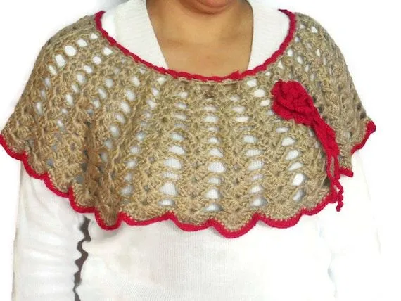 Capa tejida al crochet poncho tejido al crochet por TejidosCirculos Capa tejida al crochet poncho tejido al crochet por TejidosCirculos