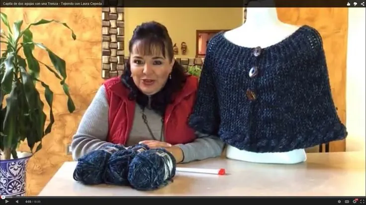 Capita de dos agujas con una Trenza - Tejiendo con Laura Cepeda ... Capita de dos agujas con una Trenza - Tejiendo con Laura Cepeda ...