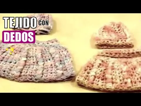Capita de trenzas para niña - Tejido con dedos - Tejiendo con ... Capita de trenzas para niña - Tejido con dedos - Tejiendo con ...