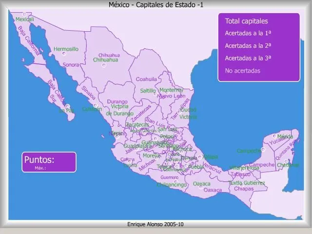 Mapa interactivo de México Capitales de estado de México. ¿Dónde ...