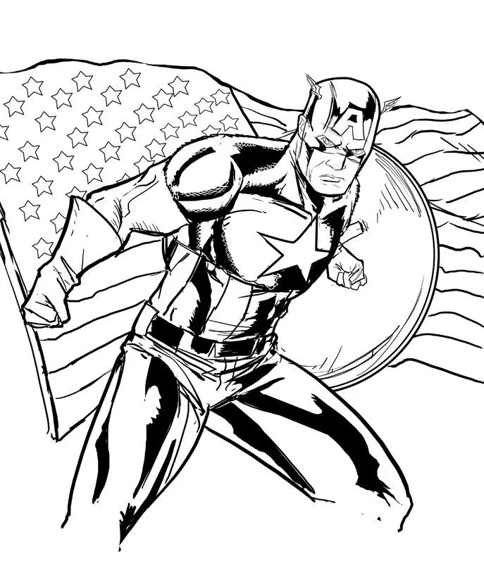 Capitan America para colorear