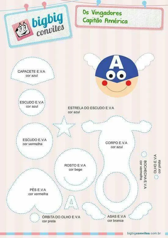 Capitán América | Fieltro *Moldes* | Pinterest Capitán América | Fieltro *Moldes* | Pinterest