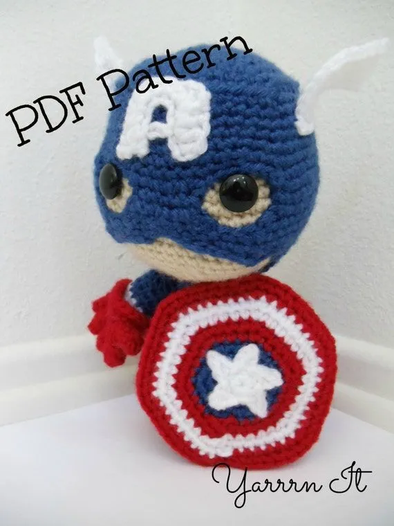 Capitan América Sackboy Amigurumi Patrón en formato por YarrrnIt Capitan América Sackboy Amigurumi Patrón en formato por YarrrnIt