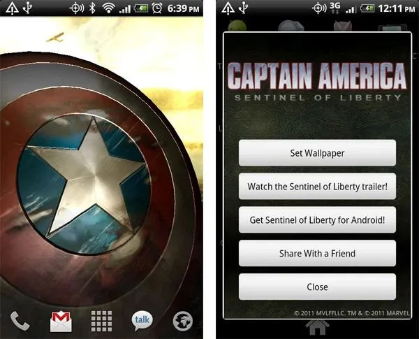 Captain America Live Wallpaper, pon el escudo del Capitán America ...