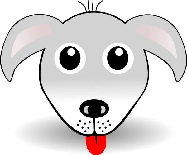Una cara con ángel perro gris de dibujos animados Vector de ... Una cara con ángel perro gris de dibujos animados Vector de ...