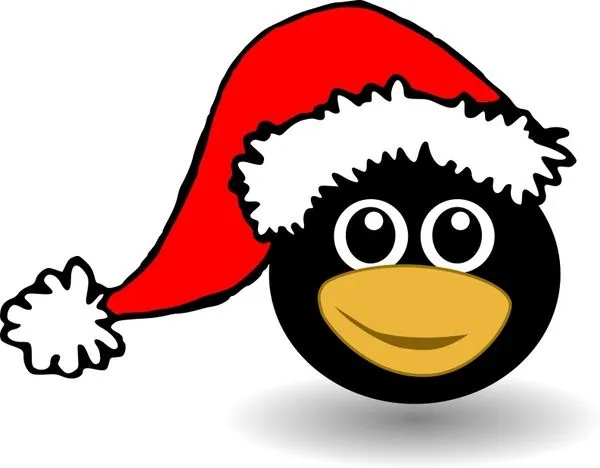 Una cara con ángel tux con sombrero de Papá Noel Vector de ... Una cara con ángel tux con sombrero de Papá Noel Vector de ...
