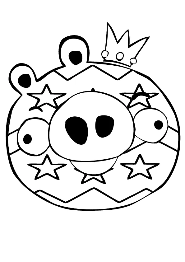 Dibujo para colorear de Bad Piggies: Rey Cerdo con la cara pintada ...