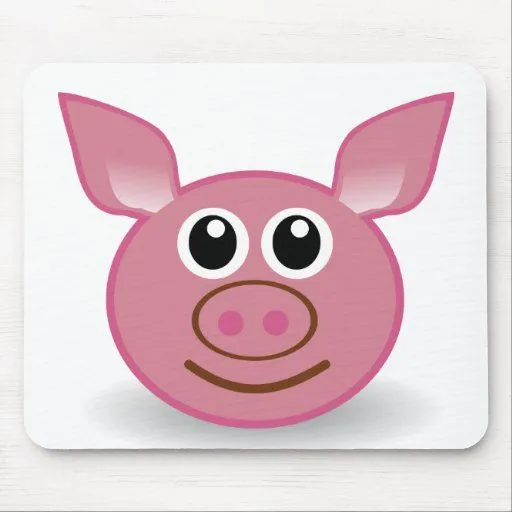 Cara del dibujo animado del cerdo alfombrilla de raton de Zazzle.