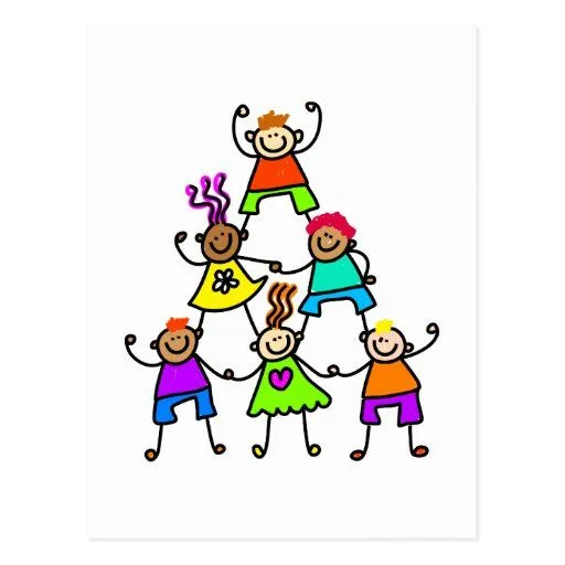 Niños del trabajo en equipo postal de Zazzle. Niños del trabajo en equipo postal de Zazzle.