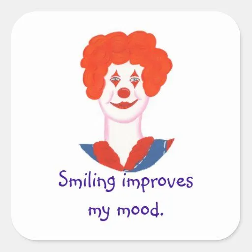 La cara feliz del payaso, sonriendo mejora mi humo pegatina ... La cara feliz del payaso, sonriendo mejora mi humo pegatina ...