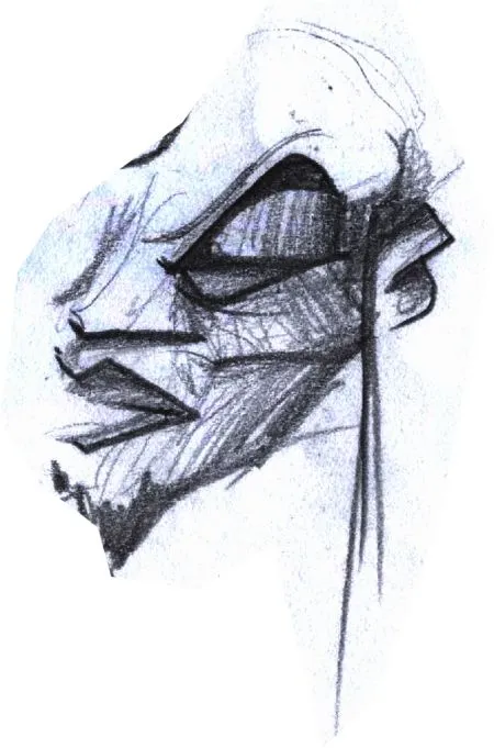 , la cara no finalizada encontrada al aldo del dibujo anterior, solo ... , la cara no finalizada encontrada al aldo del dibujo anterior, solo ...