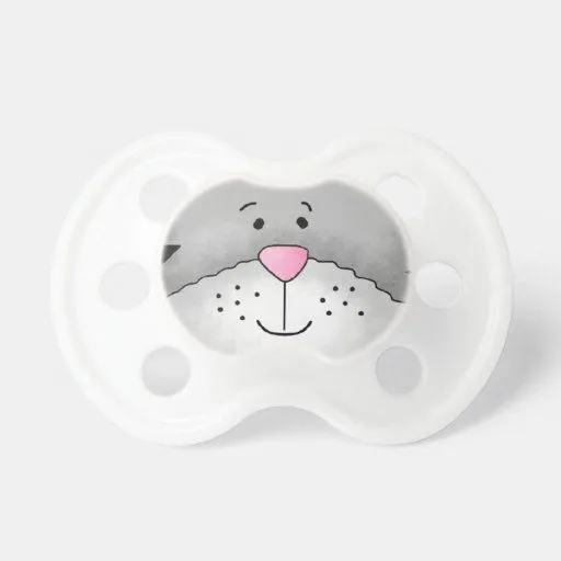 Cara del gato del dibujo animado chupete de bebe | Zazzle