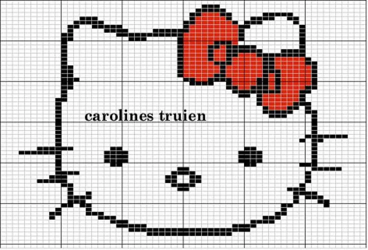 Cara hello kitty punto de cruz diy | Ideas DIY | Pinterest | Punto ...