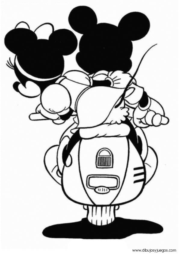 Mickey Mouse y mini AMOR PARA COLOREAR - Imagui