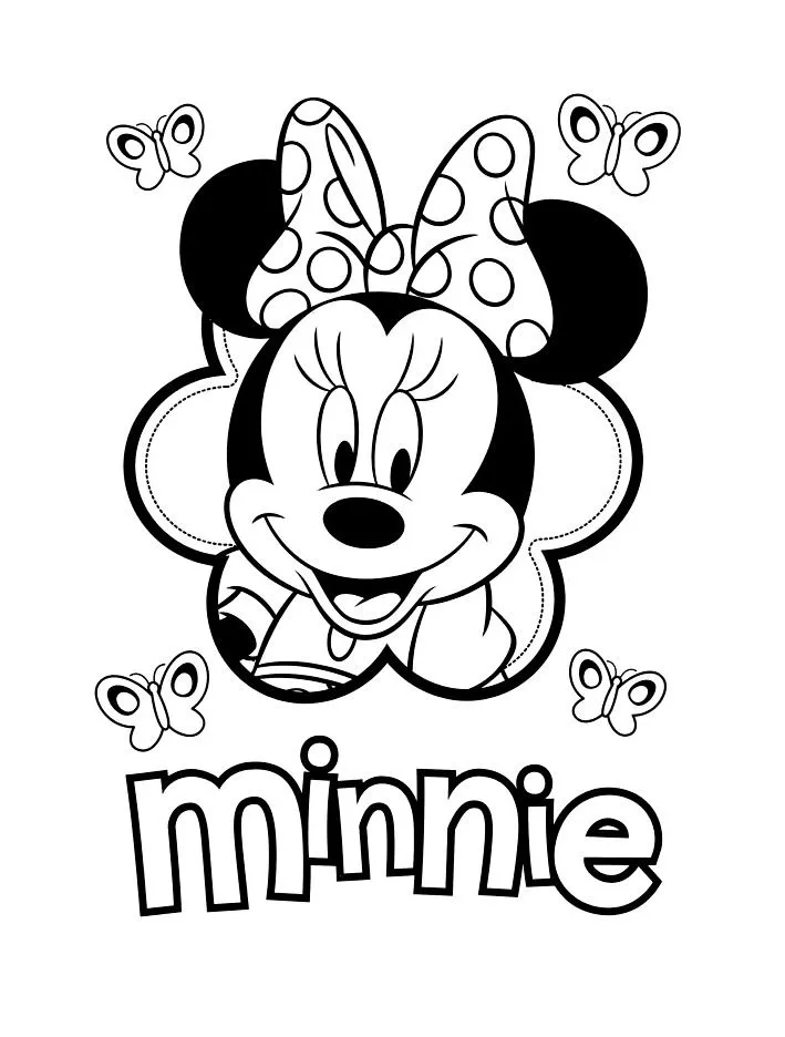 La cara de Minnie - Minnie - Just Color Niños : Dibujos para colorear para niños La cara de Minnie - Minnie - Just Color Niños : Dibujos para colorear para niños