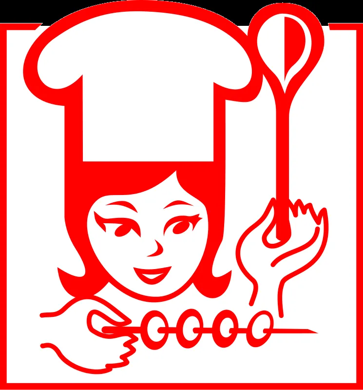 Cara de mujer con gorro de cocinero y cuchara | Imagenes Sin Copyright Cara de mujer con gorro de cocinero y cuchara | Imagenes Sin Copyright