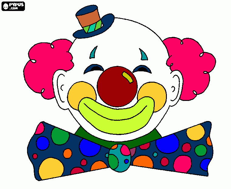 Cara de payaso para colorear, Cara de payaso para imprimir