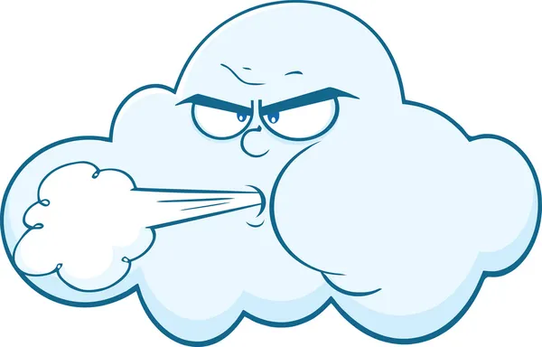 Con cara de personaje de mascota de dibujos animados de viento que ... Con cara de personaje de mascota de dibujos animados de viento que ...