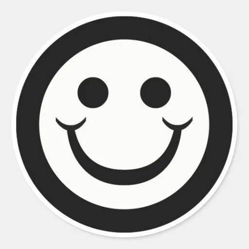 CARA SONRIENTE BLANCO Y NEGRO PEGATINA REDONDA | Zazzle CARA SONRIENTE BLANCO Y NEGRO PEGATINA REDONDA | Zazzle