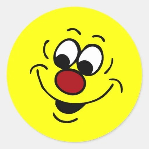 Cara sonriente distraída Grumpey Etiquetas Redondas | Zazzle