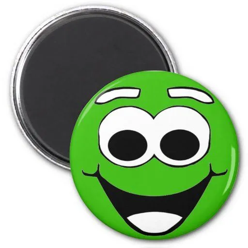 Cara sonriente verde del dibujo animado iman de frigorífico | Zazzle Cara sonriente verde del dibujo animado iman de frigorífico | Zazzle