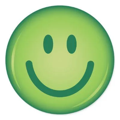 Cara sonriente verde feliz etiqueta por ButtonsGalore Cara sonriente verde feliz etiqueta por ButtonsGalore