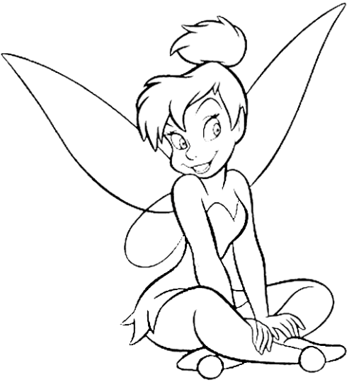 Imagenes de Tinkerbell sentada para colorear - Imagui