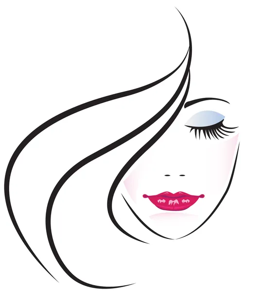 cara del vector silueta de mujer bonita — Vector stock © Glopphy ...