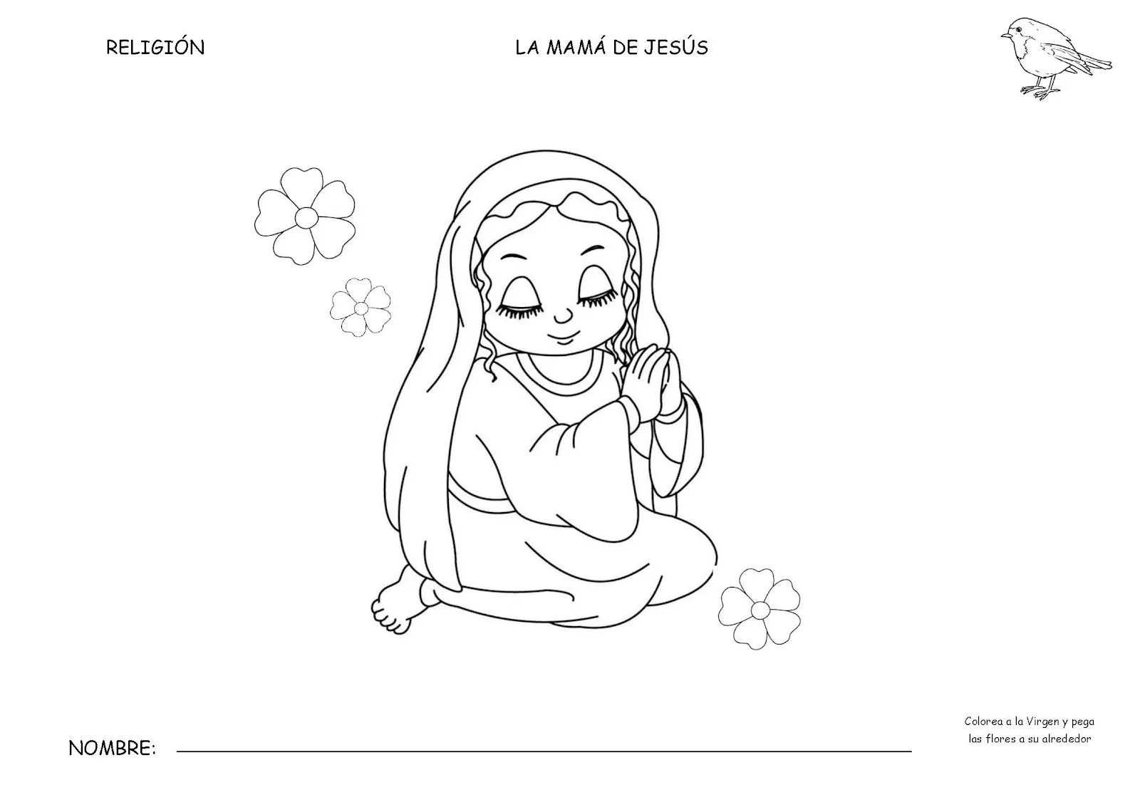 Cara de la virgen para colorear - Imagui