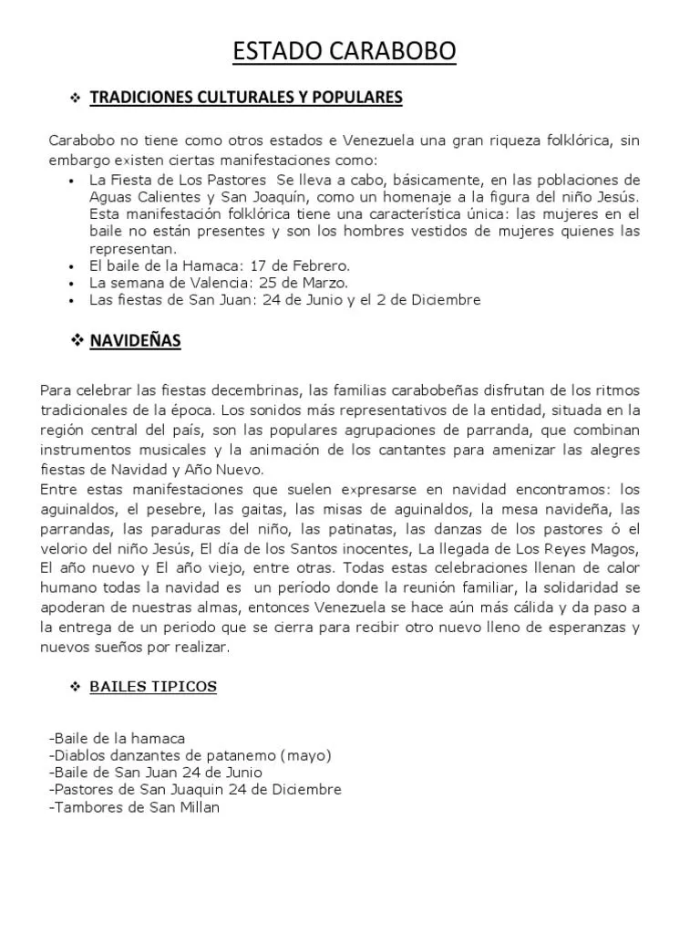 Estado Carabobo Alex | PDF | Tradiciones navideñas | Navidad Estado Carabobo Alex | PDF | Tradiciones navideñas | Navidad