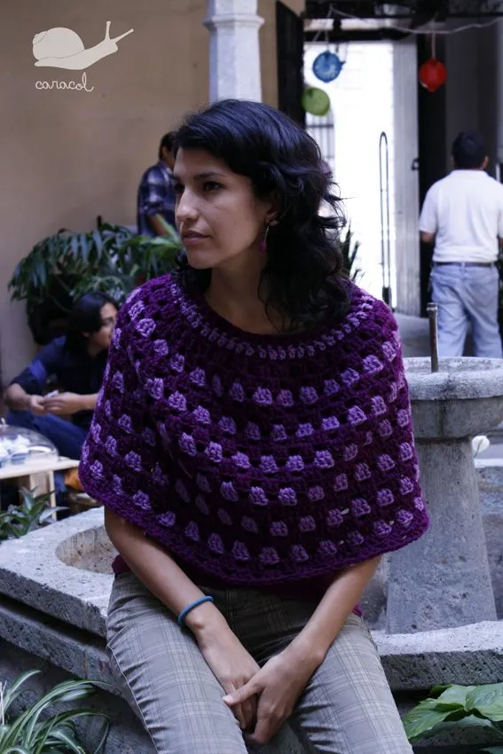 Caracol handmade: The Free Granny Poncho Pattern Caracol handmade: The Free Granny Poncho Pattern