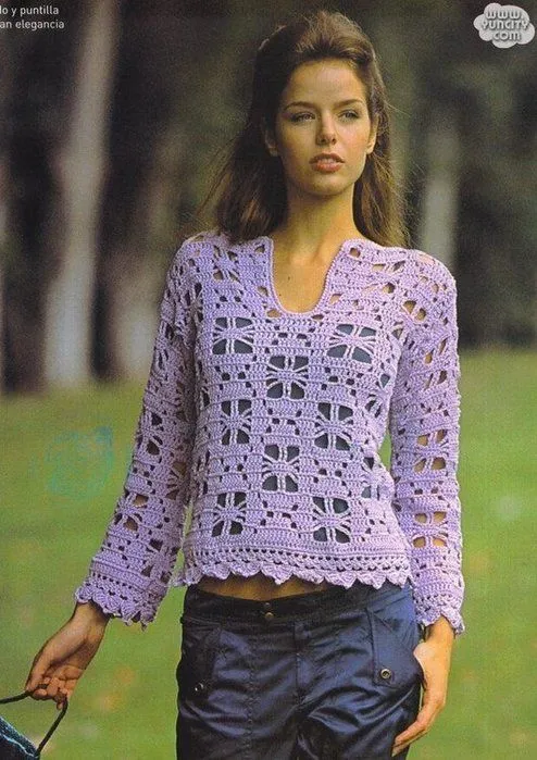 Graficos de blusas caladas tejidas a gancho - Imagui
