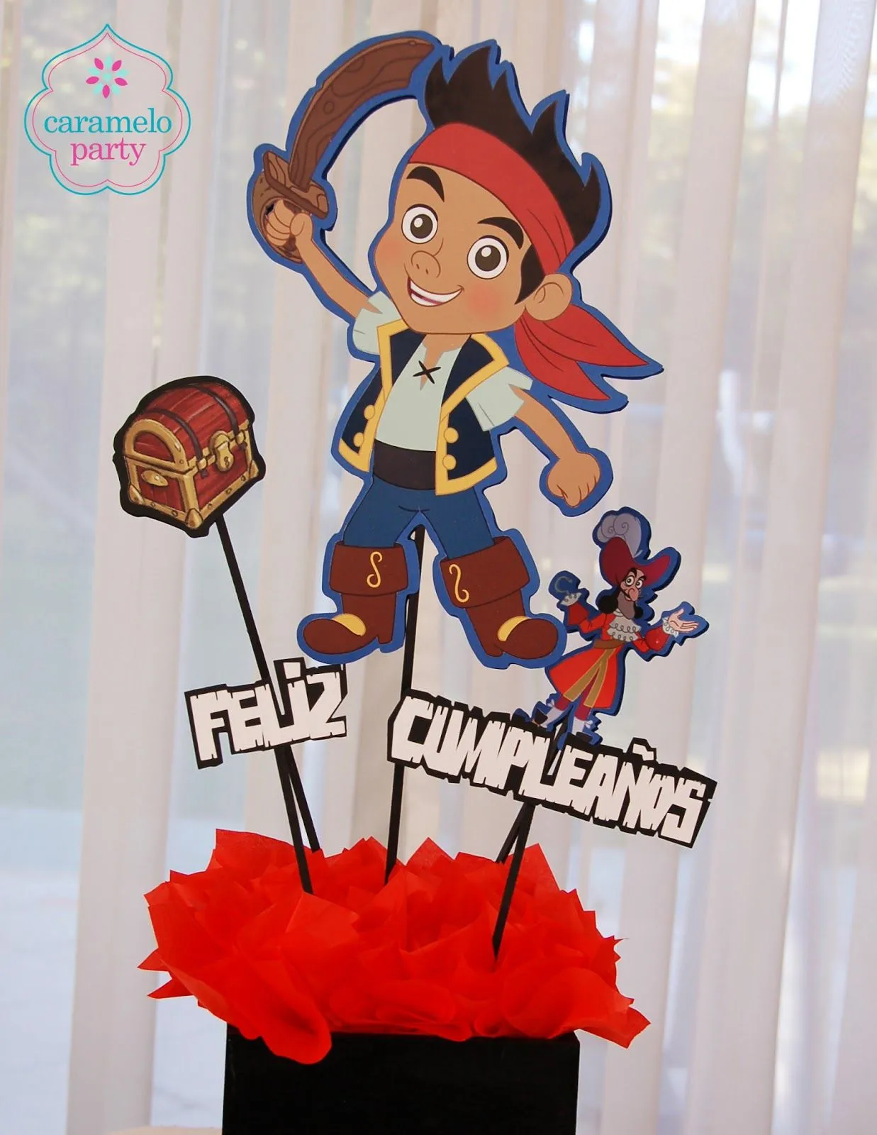 Caramelo Party: Centro de mesa de Jake y los Piratas de Nunca Jamás Caramelo Party: Centro de mesa de Jake y los Piratas de Nunca Jamás