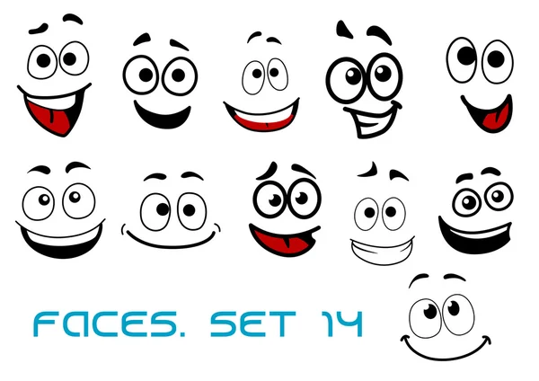 Caras de dibujos animados con felicidad y expresiones alegres ... Caras de dibujos animados con felicidad y expresiones alegres ...