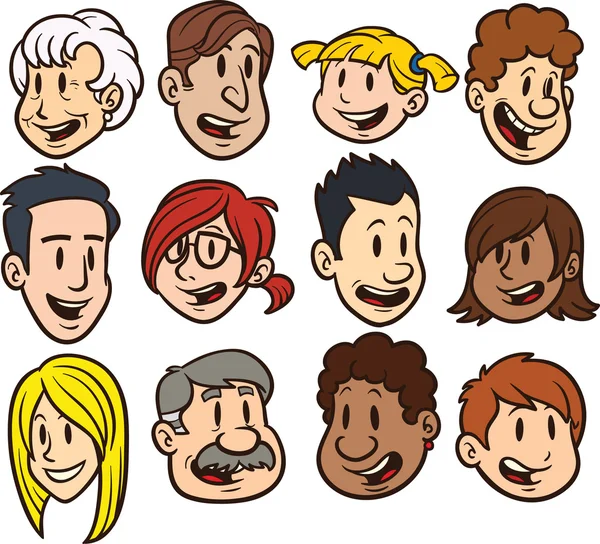 Caras de dibujos animados — Vector stock © memoangeles #13616715 Caras de dibujos animados — Vector stock © memoangeles #13616715