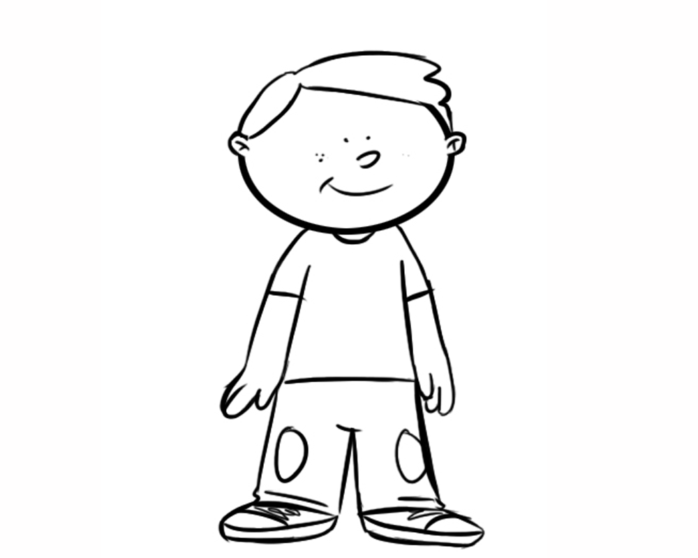 Imprimir dibujos para colorear : Niño contento