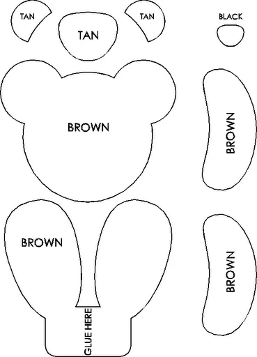 Osito de peluche moldes - Imagui